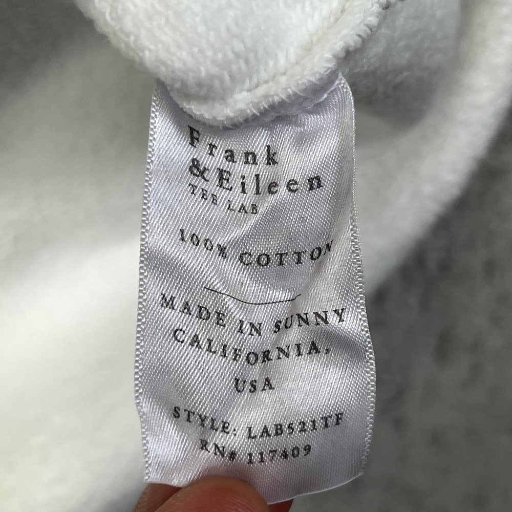 Frank & Eileen Hoodie Womens Small White Tee Lab Terry Sweatshirt Kane Capelet - Picture 9 of 15